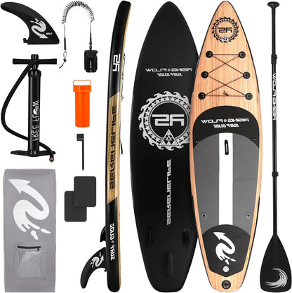 SereneLife Opblaasbaar Stand-Up Paddleboard - Antislip SUP Paddle Board met Peddel, Pomp, Leash en Accessoires - voor Volwassenen en Jeugd - QUORE
