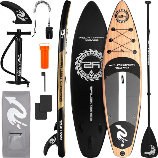 SereneLife Opblaasbaar Stand-Up Paddleboard - Antislip SUP Paddle Board met Peddel, Pomp, Leash en Accessoires - voor Volwassenen en Jeugd - QUORE