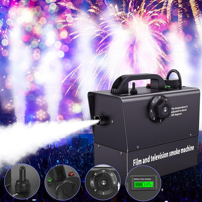 Rookmachine, Mistmachine, Rookmachine op Accu, Handmistmachine 400 W, 21000 mAh, zichtbare stroom, voor theater, film- en tv-filmwerkzaamheden, Halloween, Kerstmis, feesten, familiefeesten