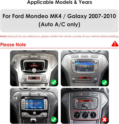Ossuret Autoradio voor pour Ford Mondeo MK4 /Galaxy (2007-2011) (alleen automatische airconditioning), 9,7 Inch Android 13 Touchscreen 2+32GB GPS Navigatie met Carplay Android Auto Stuurwielbediening
