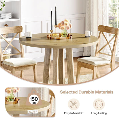 Ronde Eettafel – Eetkamertafel – Dining Table – Houten Eettafel – Kleine Keuken Tafel – Compact 80 cm Diameter – Duurzaam MDF Met Houtfineer