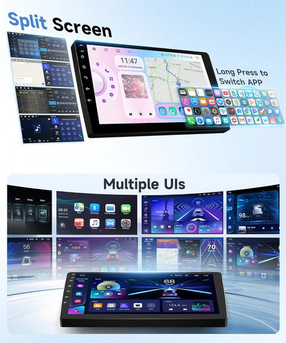 Autoradio – Inbouwradio – Multimedia Systeem – Navigatiesysteem – Touchscreen Radio – 9 Inch IPS-scherm – Draadloze CarPlay & Android Auto – HD Achteruitrijcamera met Nachtzicht