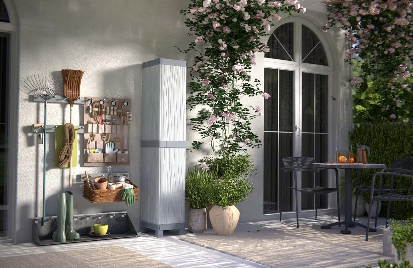 Terry, Base 2350 RAW, cabinet 1 door, 4 shelves - 35x43.7x182cm - QUORE