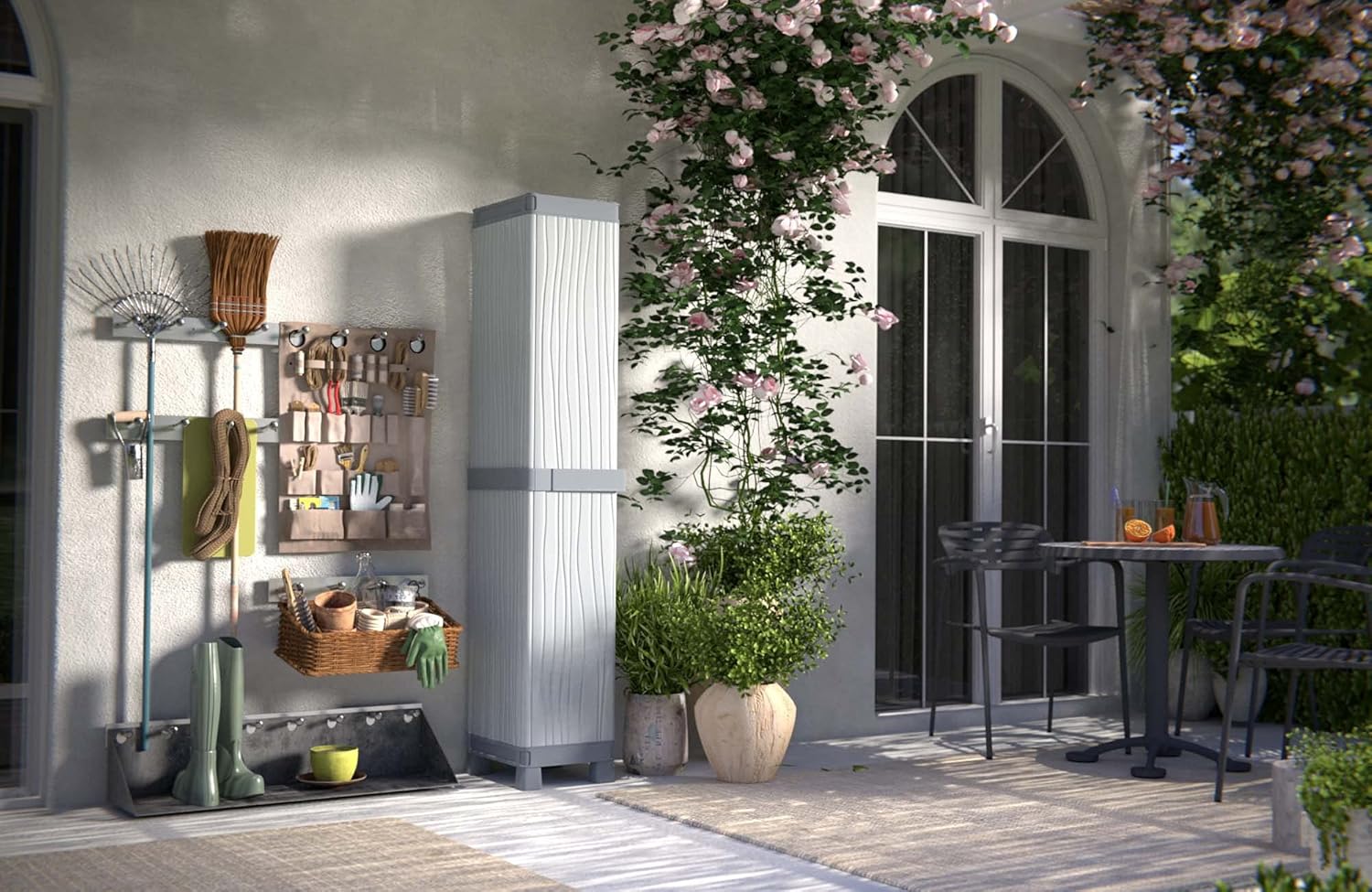 Terry, Base 2350 RAW, cabinet 1 door, 4 shelves - 35x43.7x182cm - QUORE