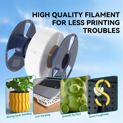 SUNLU PLA-filament, 10 kg, meerkleurig, 3D-printerfilament, PLA 1,75 mm +/- 0,02 mm, eenvoudig te gebruiken, beginnersvriendelijk, 1 kg spoel, 10 stuks. (5 spoelen zwart en 5 spoelen wit)