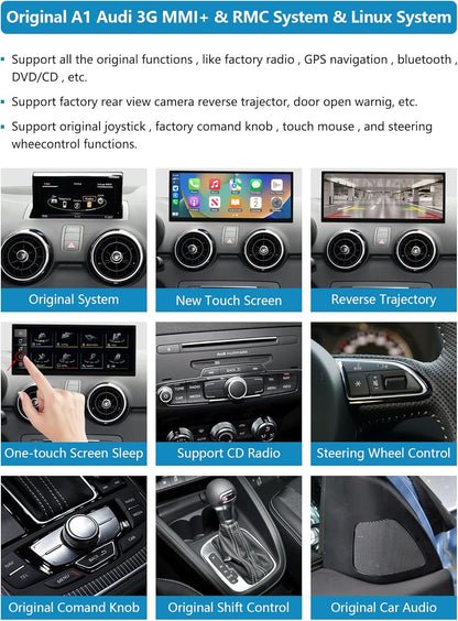 Autoradio – Touchscreen – Autoradioscherm – Multimediascherm – Navigatiescherm – Voor 2012-2018 Met 3G MMI/RMC Systeem – 12,3 Inch 1920 x 720 – Draadloze En Bekabelde CarPlay & Android Auto