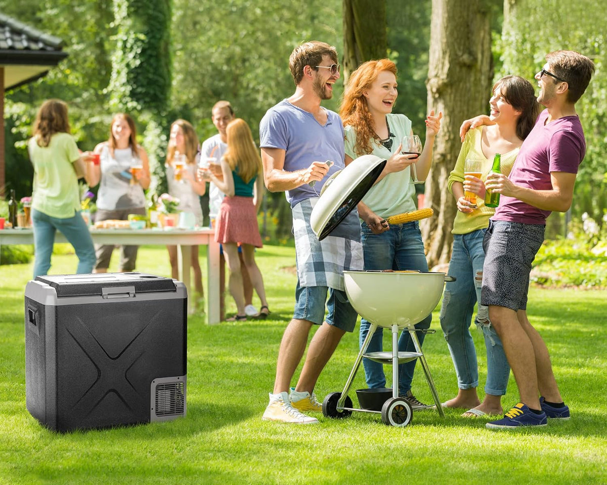 Draagbare Koel- En Vriescombinatie – Mobiele Koelkast – Camping Koelbox – Auto Koelbox – Mini Vriezer – 50 Liter Inhoud – Instelbare Temperatuur -20°C tot +20°C