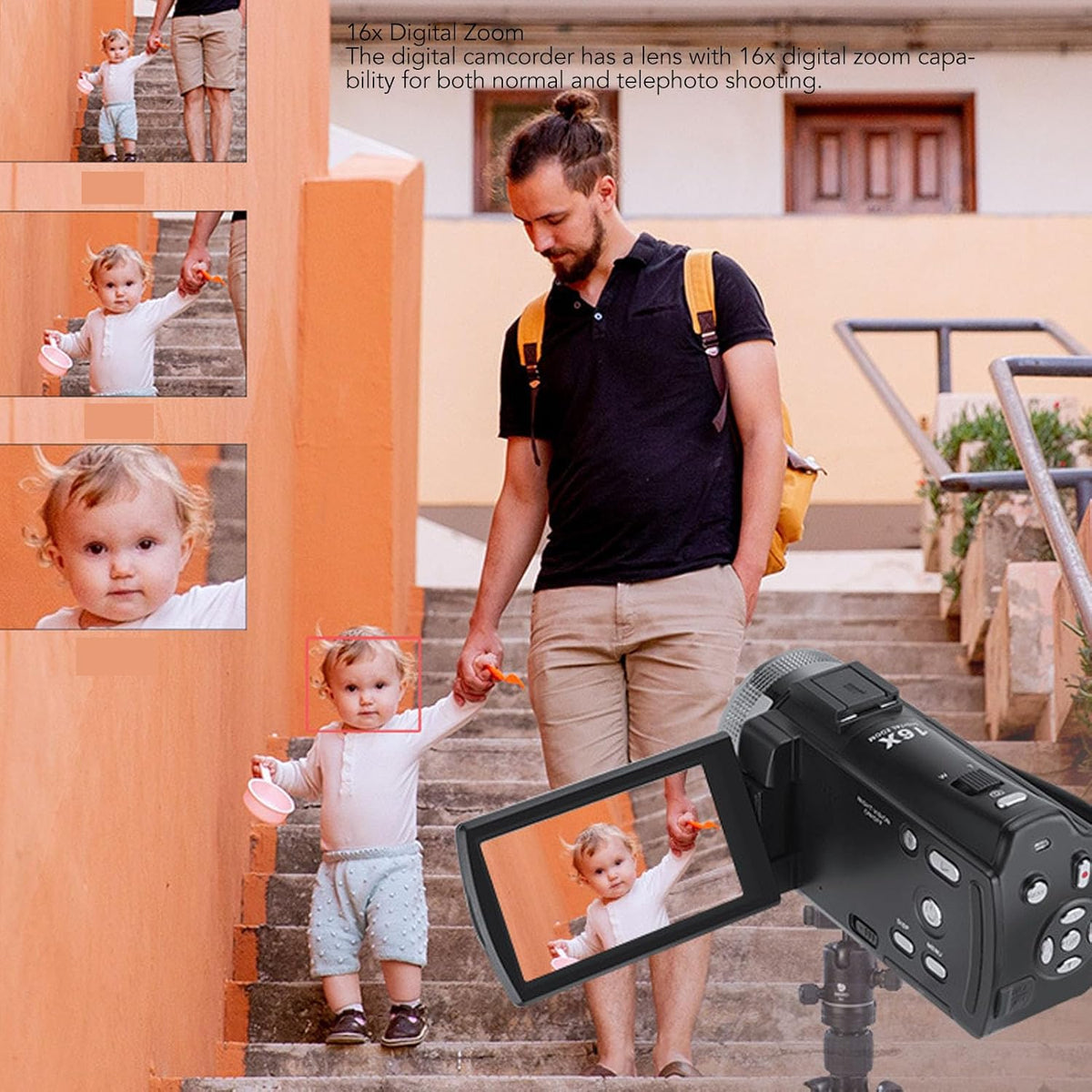 Videocamera – Camcorder – Handycam – Vlogcamera – Digitale Videorecorder – 1080P Full HD Opname – 16X Digitale Zoom met Infrarood-Nachtzicht