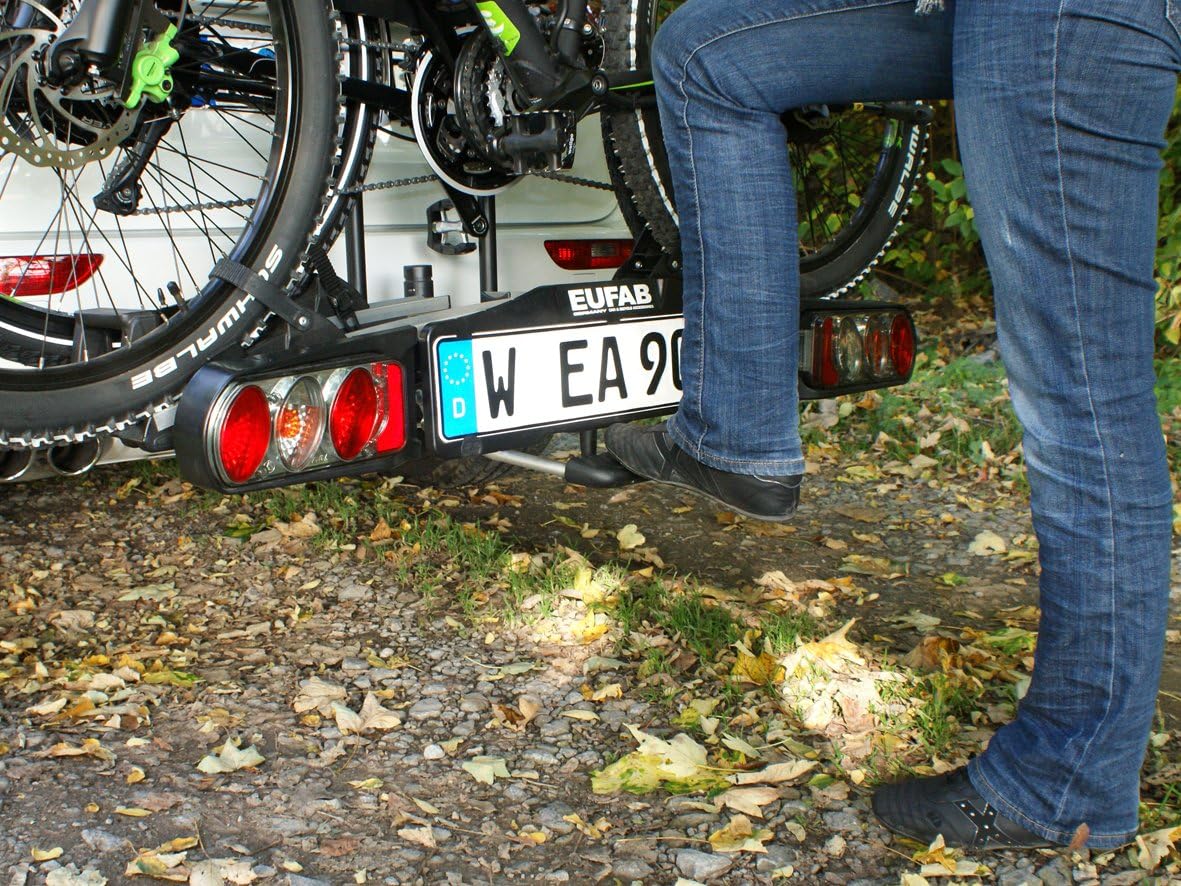 EUFAB 11523 Premium ll Plus Bicycle Carrier for Towbar, E-Bikes.,Black - QUORE