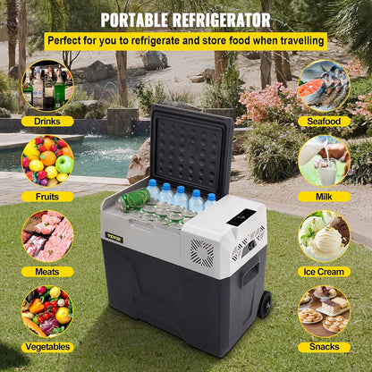 Autokoelkast 50 liter – Compressorkoelbox, Draagbare koelkast, Mini koelkast, Reiskoelkast – -20 °C tot 20 °C – 12/24 V DC en 220 V AC