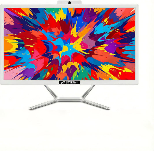 STGsivir All-in-one desktop, 21.5 inch, i5 to 3.6 GHz, 16 GB RAM, 512 GB SSD, WiFi, Bluetooth, Windows 11 Pro, white - QUORE