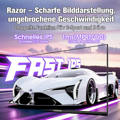 Amzfast Monitor da Gaming 27 Inch – 200Hz, QHD 2560x1440, Rapido IPS, 1ms GtG, 95% DCI-P3, 130% sRGB, HDR, Adaptive Sync, VESA 100 * 100, HDMI 2.0 * 2/DP 1.4 * 2 con Cavo, White - AMZG27F27Ft 6Q - QUORE