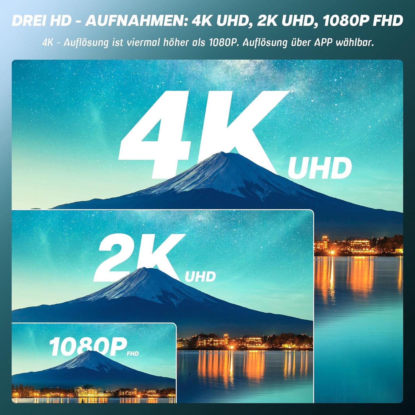 Action Cam WiFi, 4K mini-onderwatercamera, waterdicht tot 30 m, 360 graden helmcamera, fiets, handsfree POV, bodycam, lichaamscamera, actiecamera, kleine camera