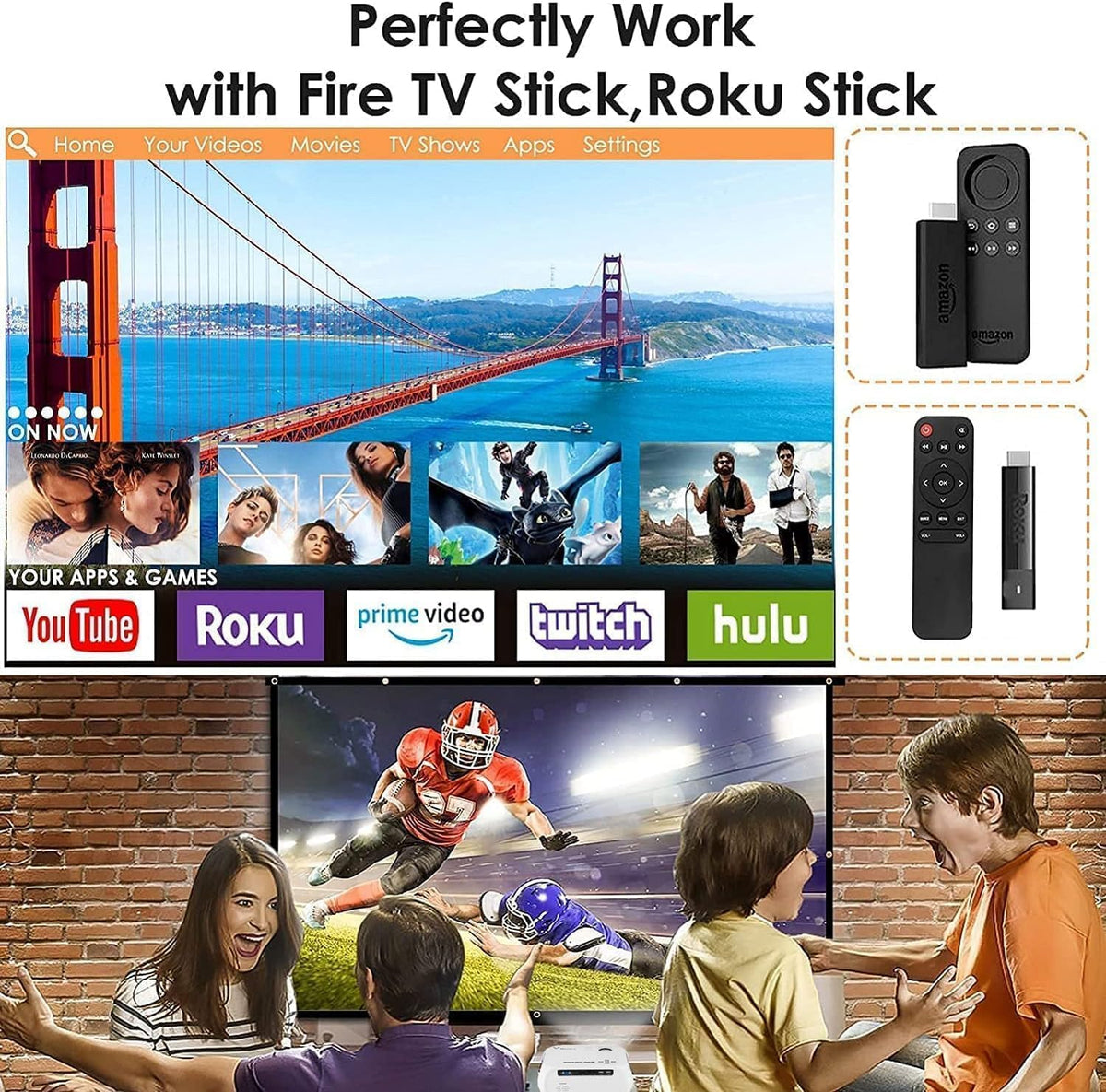 Bluetooth overheadprojector, wifi, draagbare videoprojector, 1080p, Full HD, mini-projector, draagbare videoprojector, voor iPhone Android, smartphone, pc, PS4, tv, PPT, thuisbioscoop, geïntegreerde