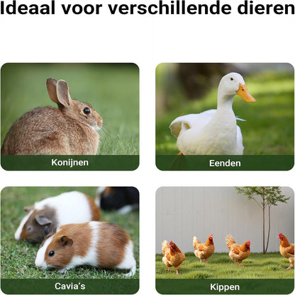 Konijnenhok met vrije loopruimte - grijs - verhoogde schuilplaats - van vurenhout konijnenkooi