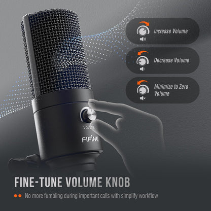 USB-Microfoon Zwart – Condensatormicrofoon – Studio Opnamemicrofoon – Streamingmicrofoon – Podcastmicrofoon – Plug & Play Via USB – Cardioïde Opnamepatroon