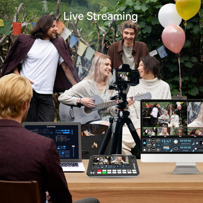 Videoswitcher – Videomixer – Livestream Switcher – Multicam Schakelaar – Broadcast Mixer – 6-Kanaals HDMI/SDI – 10,1 Inch Touchscreen Met PTZ-Camerabediening En Multi-View Monitoring