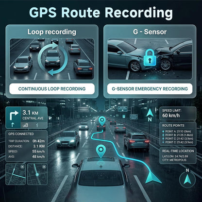 Hodozzy 4K Dashcam met voor- en 2,5 K achteruitrijcamera, 3,16 inch IPS-scherm, dashcam voor auto, 5,8 GHz wifi-app-bediening, ADAS, BSD LCA, nachtzicht, G-sensor, loop-opname, parkeermodus-monitor
