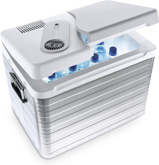 Mobicool Q40 AC/DC Draagbare elektrische aluminium koelbox, 39 liter, 12 V en 230 V voor auto, vrachtwagen, boot, camper en stopcontact, aluminium behuizing