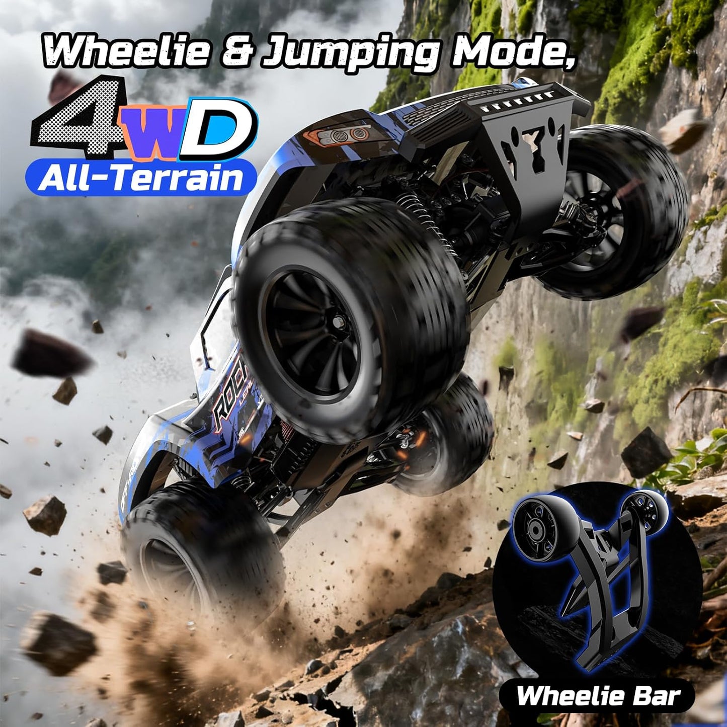 Afstandsbedieningsauto – RC-auto – Op Afstand Bestuurbare Auto – Monstertruck – Off-Road Truck – 30 Km/U – 4WD Met 2 Accu's