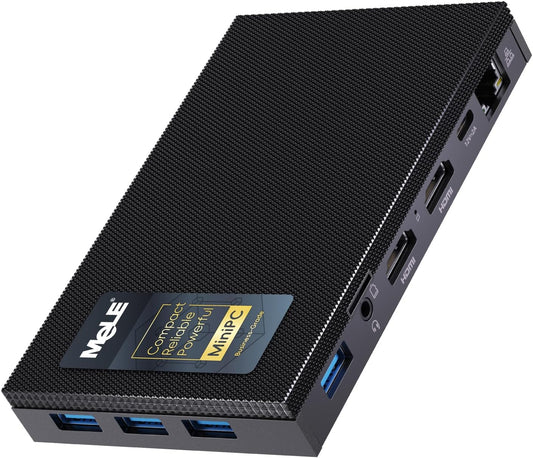 MeLE Fanless Mini PC Quieter3Q N5100 8 GB geheugen 256 GB, opslag, SSF microcomputer, kleine desktop USB-C PD3.0, Gigabit Ethernet, Dual HDMI, automatisch inschakelen voor IoT en industrie