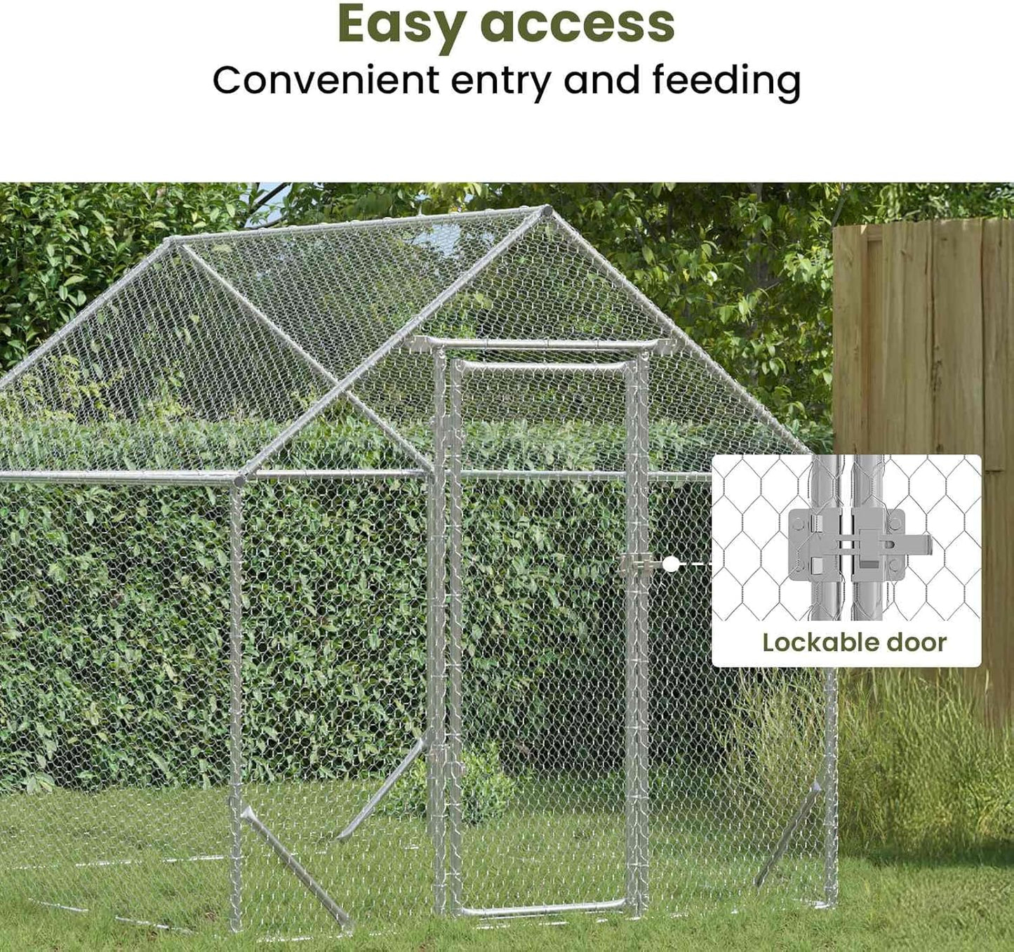 vidaXL Chicken Coop Silver 200x170x177cm Galvanized steel, Garden and terrace, safe chicken enclosure, spacious poultry cage, weatherproof animal enclosure, durable chicken cage - QUORE