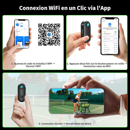 Mini-sportcamera, 4 K, mini-actiecamera, wifi, draagbare vlogcamera, POV-camcorder voor buitensporten, 360° bodycam, camera voor fietshelm, multifunctionele accessoires