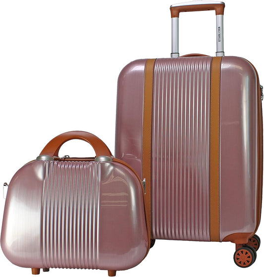 World Traveler Classique 2-Piece Carry-On Lightweight Hardside Polycarbonate Spinner Expandable Luggage Set, Rose Gold, One Size