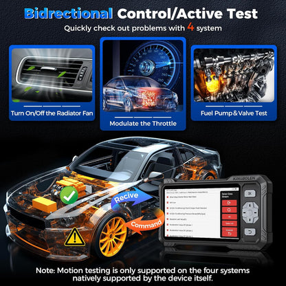 KINGBOLEN S608 OBD2 Code Reader, Auto Diagnostic Tool voor Motor/ABS/Airbag/AT,9 Reset Olie/Rem/ABS/Gear/Injector/BMS/DPF/TPMS/Throttle, OBD2 Scanner Lifetime Free Update, Kan FD Protocol