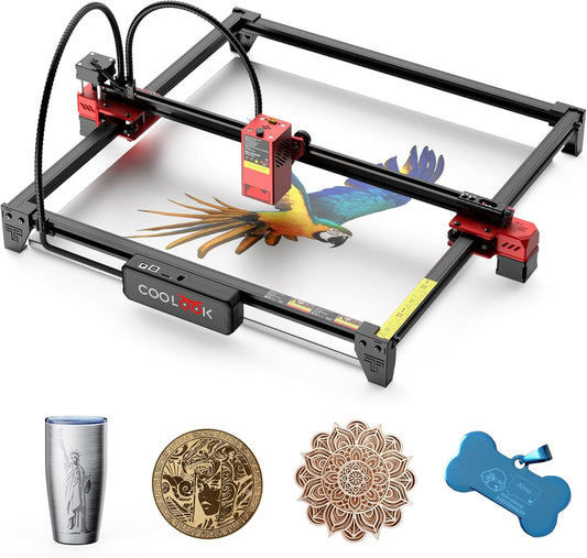 CK1-20 Lasergraveermachine, 20 W, doe-het-zelf lasergraveermachine, 418 x 418 mm, werkgebiedondersteuning, offline TF-kaartgravure, app-bediening, lasergraveermachine voor metaal en hout, glas, acryl,