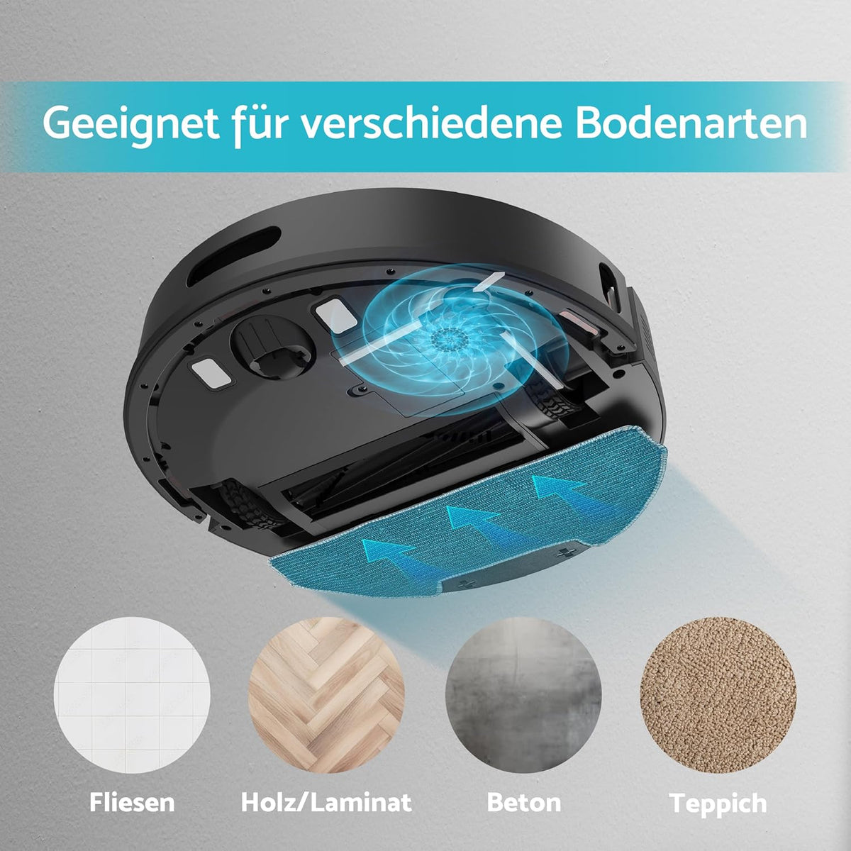 Zuig- en dweilrobot – Robotstofzuiger – Automatische schoonmaker – Dweilrobot – Robotwisser – 5000 Pa Zuigkracht – LDS Navigatiesysteem