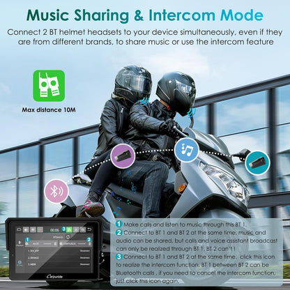 Motor GPS – Motornavigatie – Motor Navigatiesysteem – Motorfiets GPS – Motorfiets Navigatie – Draadloze CarPlay & Android Auto – 5 Inch Waterdicht Touchscreen