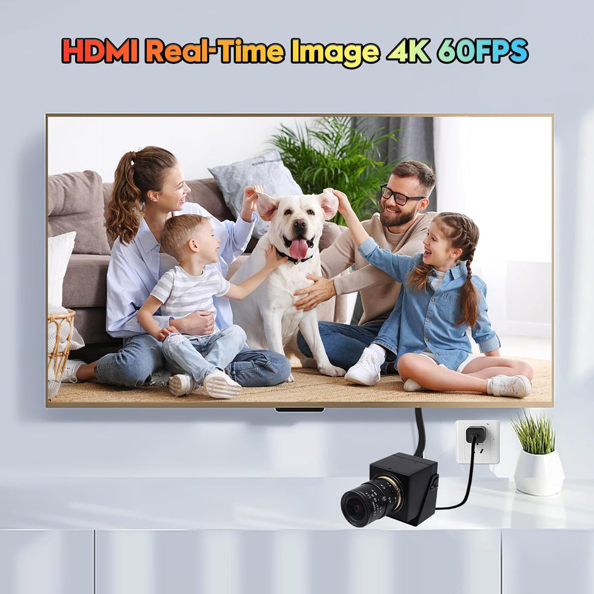 Svpro HDMI USB Zoom Camera 4K 60fps USB 3.0 handmatige focus webcam met 2,8-12 mm optische zoomlens, HD industriële camera 8MP H.264 60fps voor computer, monitor, tv, projector