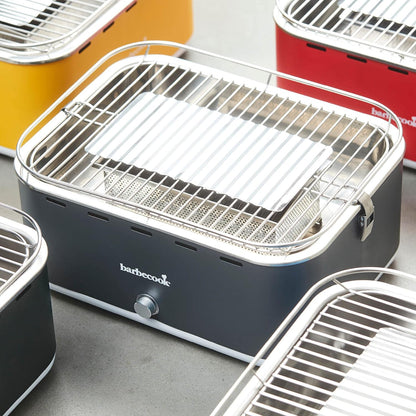 Barbecook tafel bbq Carlo houtskool barbecue met draagtas, geschikt voor 6 personen, Urban Grey, 44x33x21cm