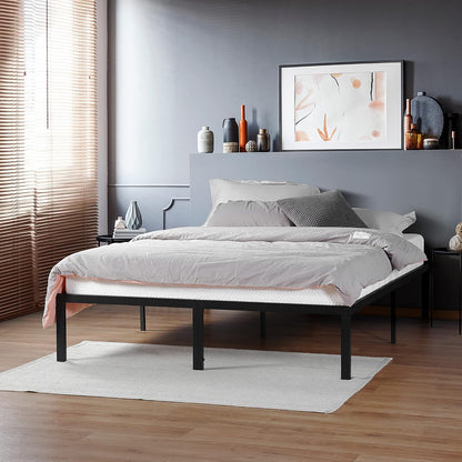 Olee sleep 45 cm stabiel stalen bed/stalen lattenrooster/anti-slip ondersteuning/matrasonderbouw/metalen bed/bedframe/bed / 160 x 200 cm/Queen/zwart/metaal
