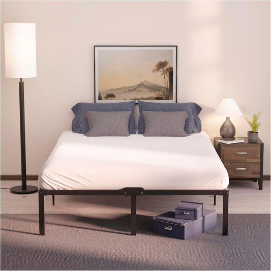 Dreamzie Metalen Bed 120x200 Met Lattenbodem - Bedframe 120x200 Met Poten - Hoogte 45 cm - Stabiel, Eenvoudige Montage, Veel Opbergruimte