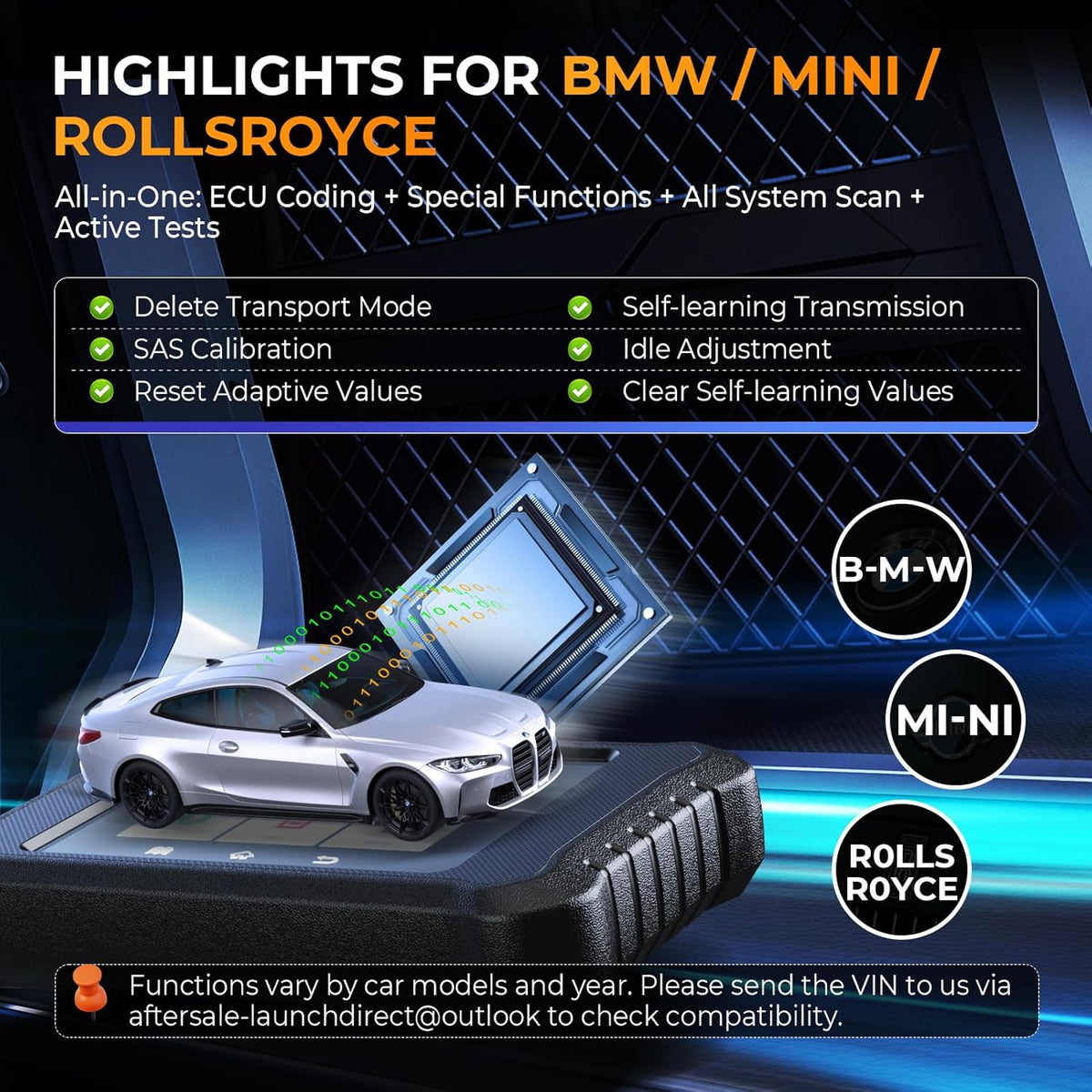 OBD2 Scanner – Diagnoseapparaat – Foutcode Uitlezer – ECU Coderingsscanner – Auto Diagnosetool – Tweerichtingscommunicatie – AutoVIN Detectie