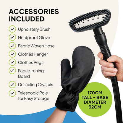 Kledingstomer – Stoomstrijkijzer – Verticale Stomer – Textielstomer – Stoomapparaat – 2200 W – 3 L Watertank