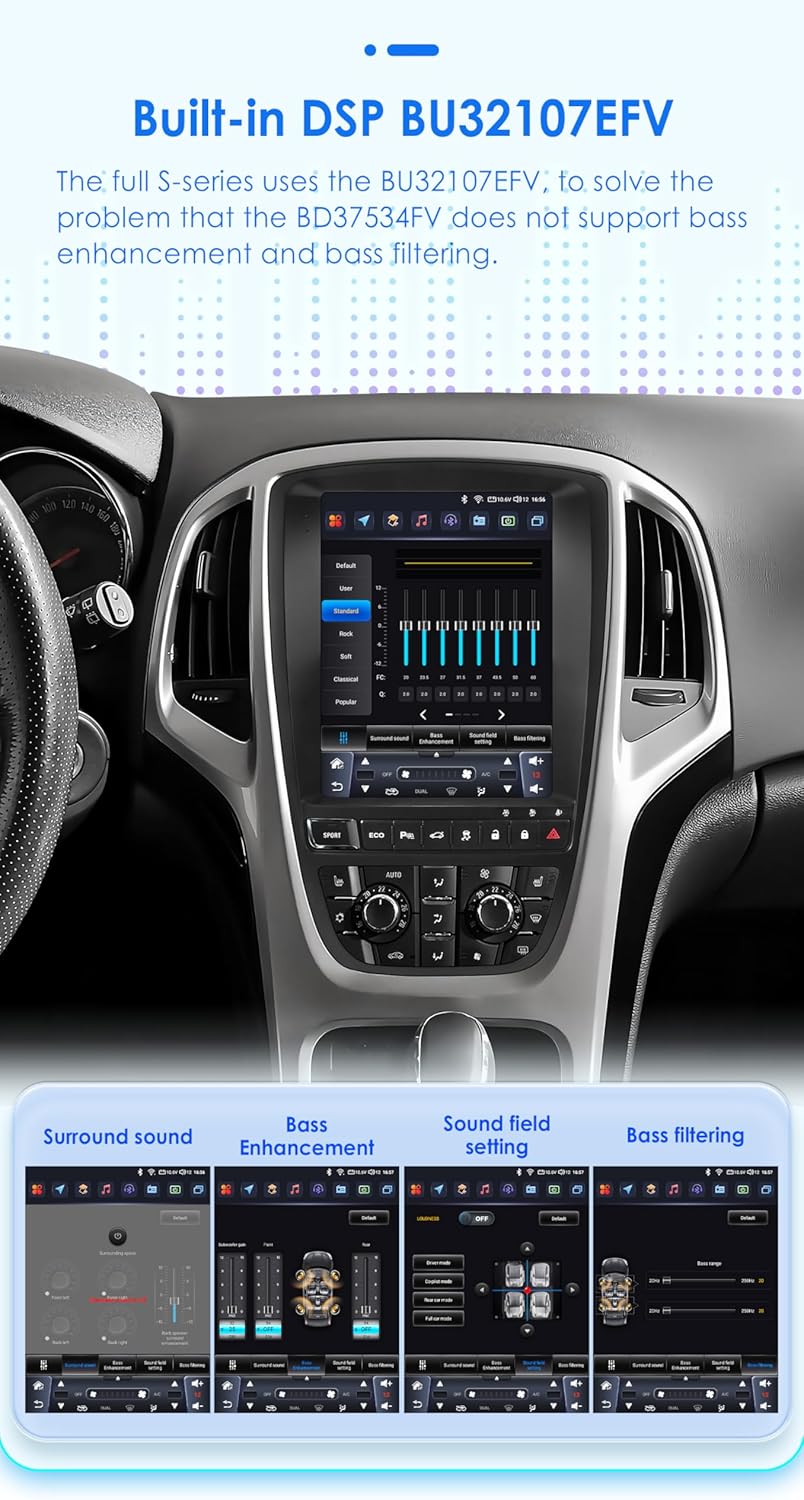 Android 13 Autoradio – Multimedia Speler – Inbouw Radio – Navigatiesysteem – Touchscreen Unit – 9,7 Inch QLED Scherm – Draadloos Android Auto & CarPlay