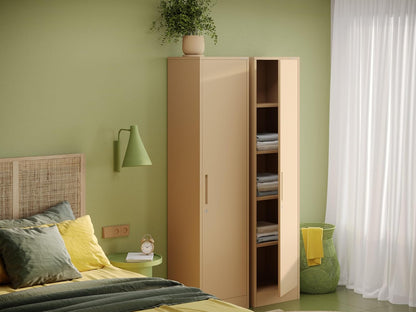 Archiefkast kantoorkast metalen kast opbergkast 4 planken vleugeldeur draaigreep poedercoating metaal 185 cm x 45 cm x 40 cm (beige)