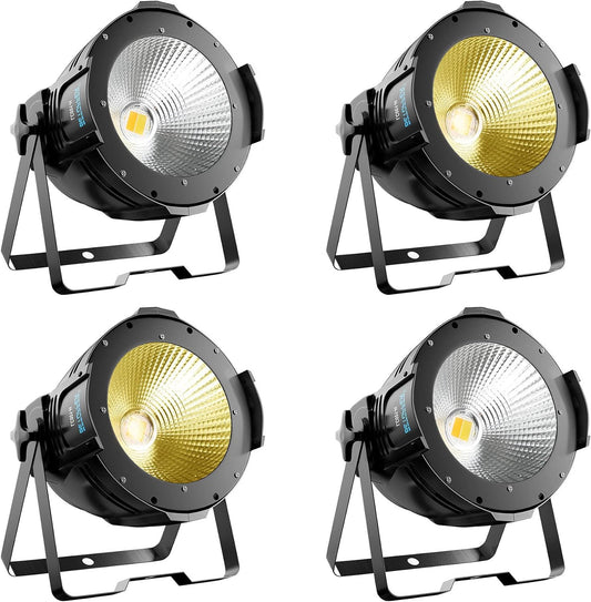COB LED Stage Spot – Podiumverlichting – DJ Licht – Theaterlamp – Fotostudio Lamp – 4 Stuks – 100W Krachtig Licht – DMX512 Master-Slave Bedienbaar - QUORE