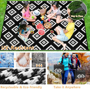 Buiten Vloerkleed - Buitenkleden - Buitentapijt - Opvouwbaar - UV-bestendig - Waterdicht - Buitenmatten - voor Buiten - Balkon - Strand - Picknick -Terras - Rechthoekig - 245 x 305 cm - Zwart