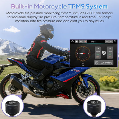 GPS-navigatiescherm motorfiets – Motorfiets navigatie – Motor GPS – Motorfiets display – Motorfiets scherm – 5" Waterdicht Touchscreen – Draadloze CarPlay & Android Auto