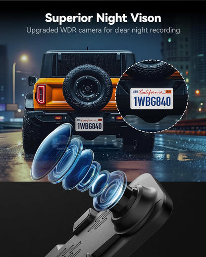 Spiegel Dashcam – Rearview Camera – Auto Camera – Dashcam Met Scherm – Achteruitkijkspiegel Camera – 12 Inch IPS Full Touch Screen – Dual 2160P Full HD Nachtzicht - QUORE