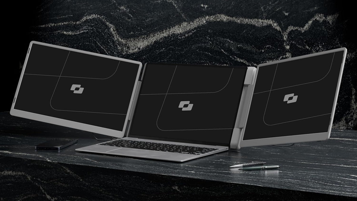 Dual Flip 16" - Portable Monitor - Protective Case Included - Portable Display - Portable Monitor - Full HD - IPS - Grey (16) - QUORE