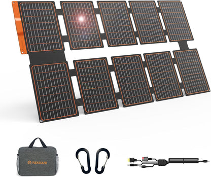 100W Zonnepaneel – Opvouwbaar Solar Charger – Draagbaar Solar Panel – Zonnecel Oplader – USB-A QC3.0 & USB-C PD3.0 – Monokristallijn – IP67 Waterdicht – Hoog Rendement 24%