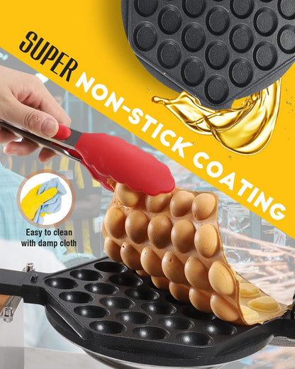 Cgolwall IJzeren wafelmachine, 180 graden draaibaar, anti-aanbak en verwisselbare bakvorm, 0-300 °C, 1500 W, elektrische wafelijzer, 3-5 minuten, uniform bakken