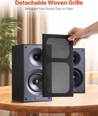Passieve Boekenplankluidsprekers – Boekenplank Speakers – Stereoluidsprekers – Hifi Speakers – Luidsprekerset – 1 Paar – MDF Houten Behuizing – 300 W, 5,25 Inch Woofer En 1 Inch Tweeter