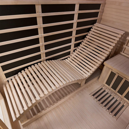 Artsauna Infrared Cabin with Triplex Heating System and Sun Lounger for 2 Persons, 130 x 190 cm, Infrared Heat Cabin - QUORE