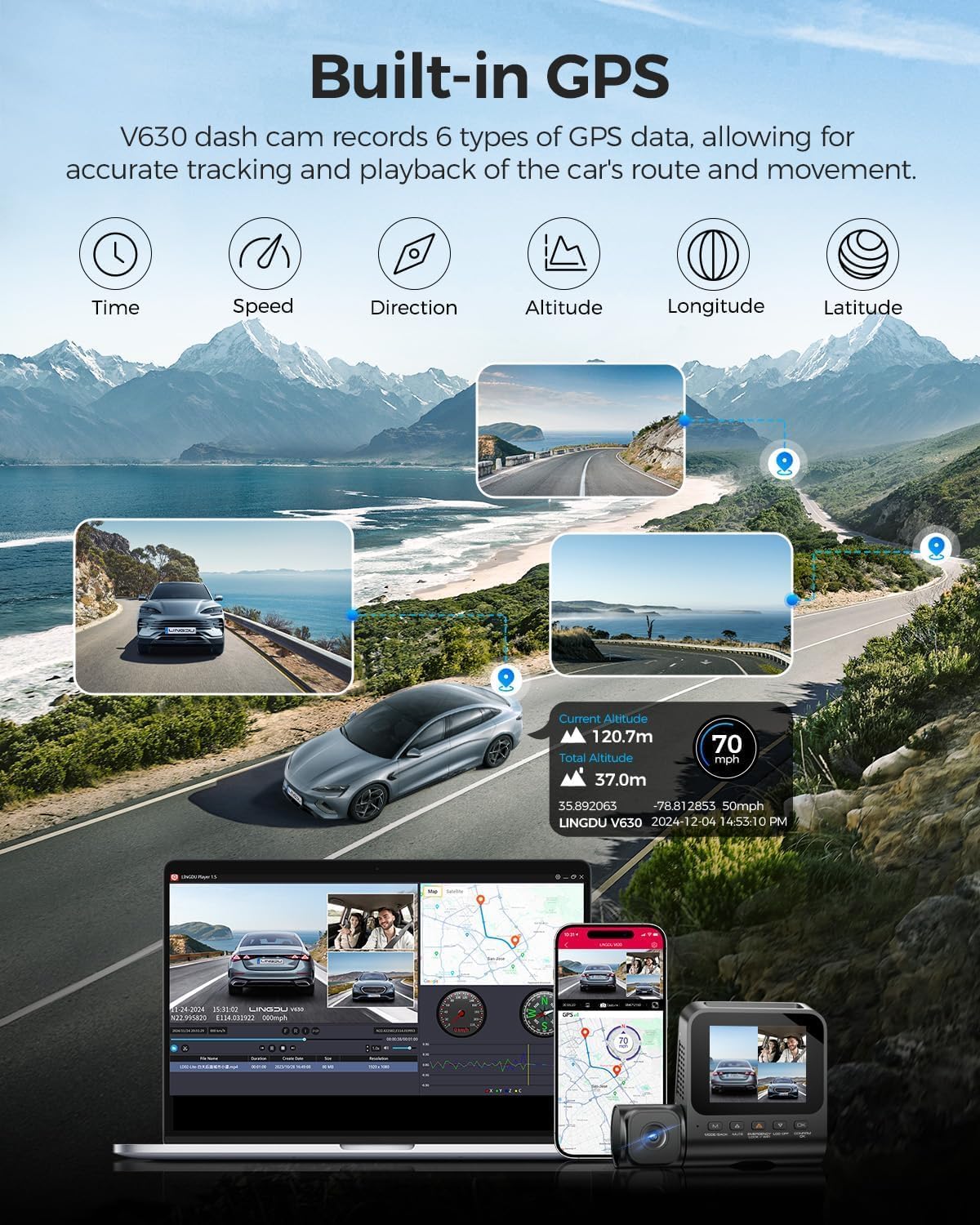 Dashcam Voor En Achter – Autocamera, Dashboardcamera, Mini Dashcam, Verborgen Dashcam – 4K Voor + 1080p Achter – 24 Uur Buffer Parkeermodus